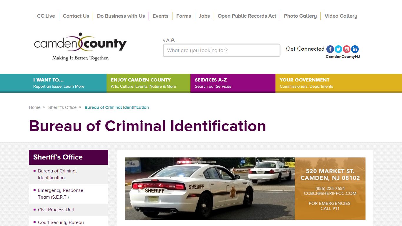 Bureau of Criminal Identification | Camden County, NJ