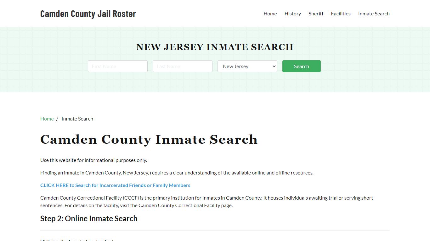 Camden County, NJ Detainee Lookup